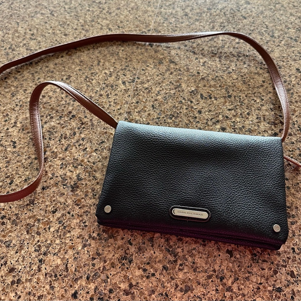 Dana Buchman Black 3 pocket Crossbody Bag